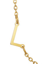 Wholesale 26 Alphabet Gold Up and Down Hole Stainless Steel Necklace