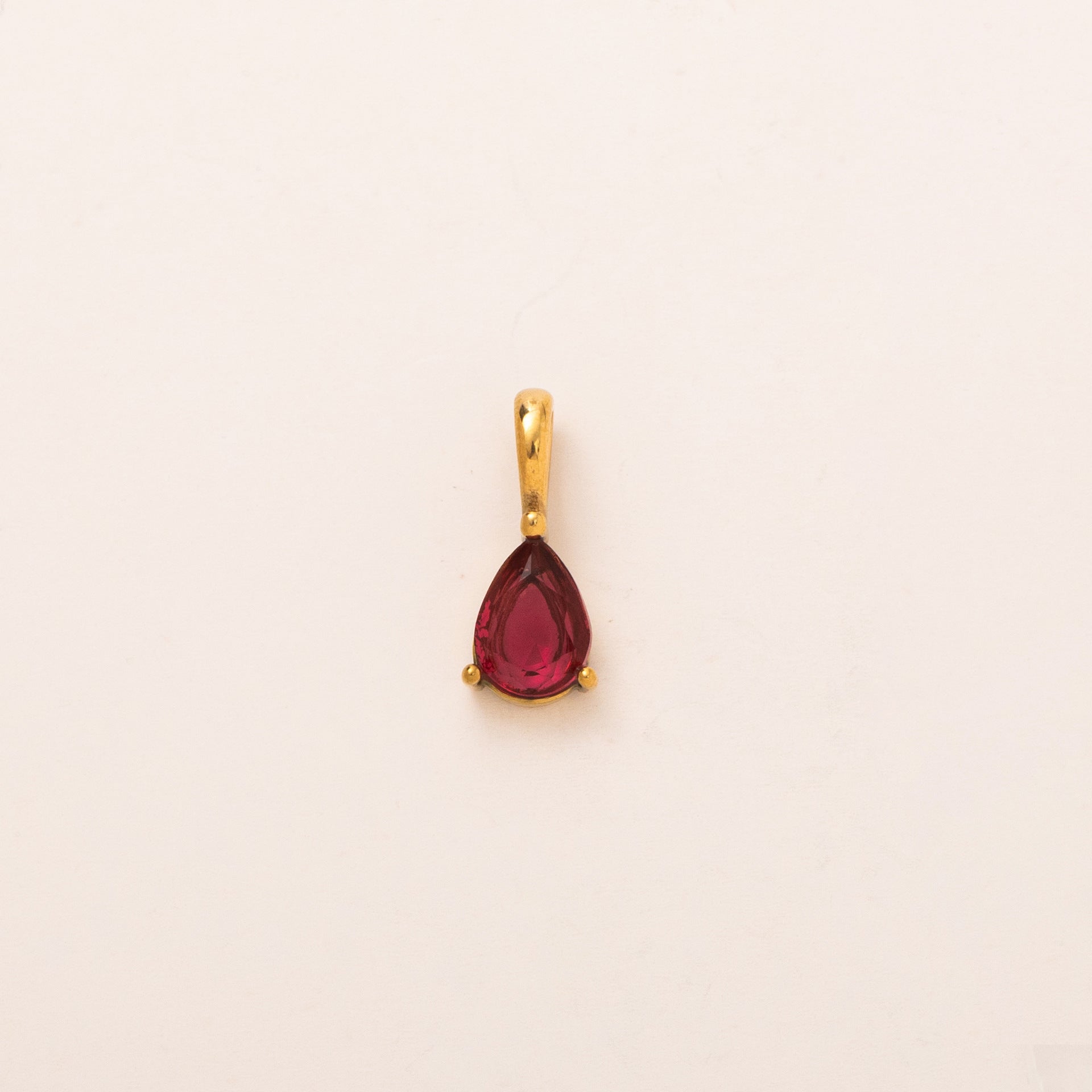 Wholesale Titanium Steel January Birthstone Drop Pendant Necklace 18K Gold Tone Stylish Jewelry Accessory For Gift And Daily Wear