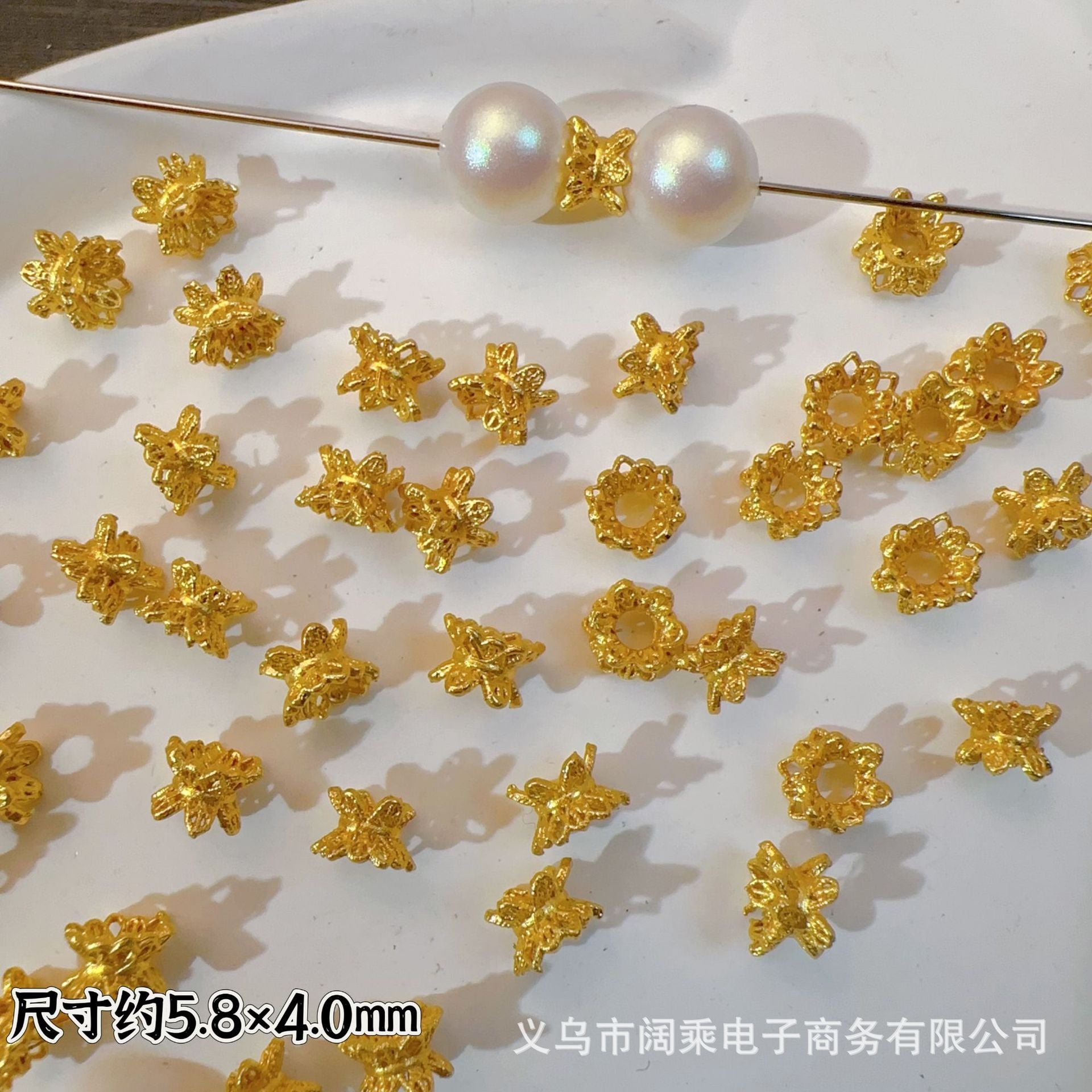 Wholesale 20pcs Ancient-plated hollowed-out small waisted golden double-sided torus spacer Beads