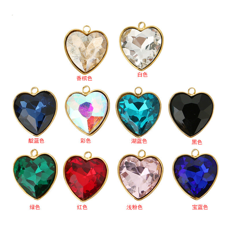 Wholesale Stainless Steel Crystal Pendant Heart Jewelry