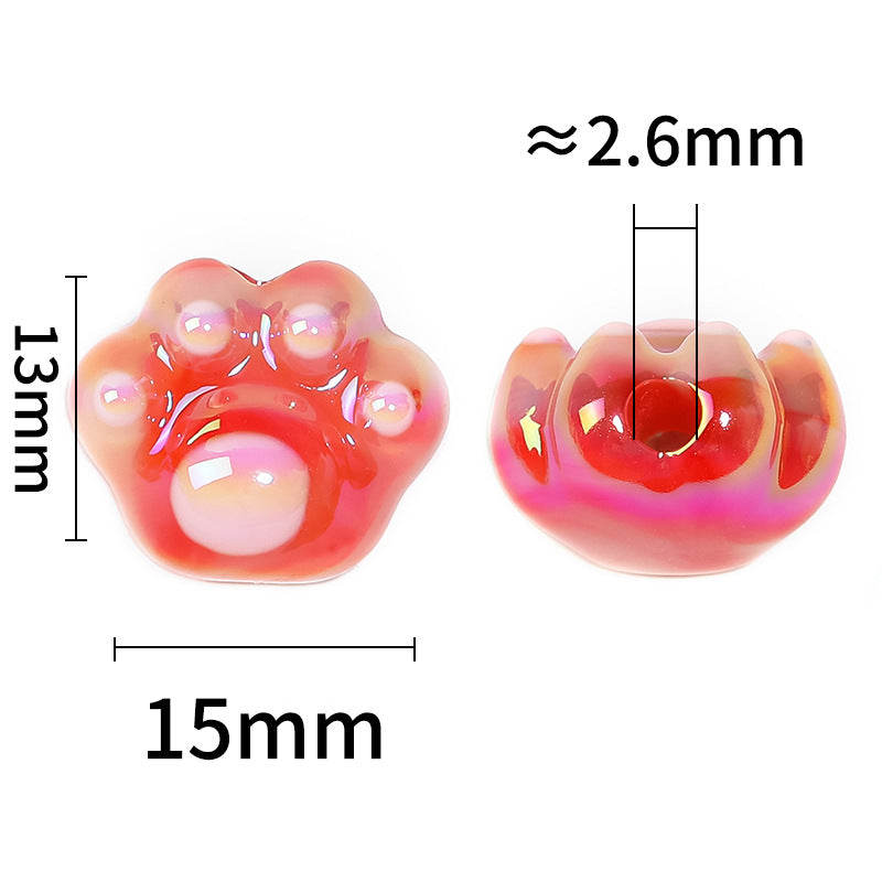 Wholesale 100pcs UV Coated Kitten Claw Acrylic Beads