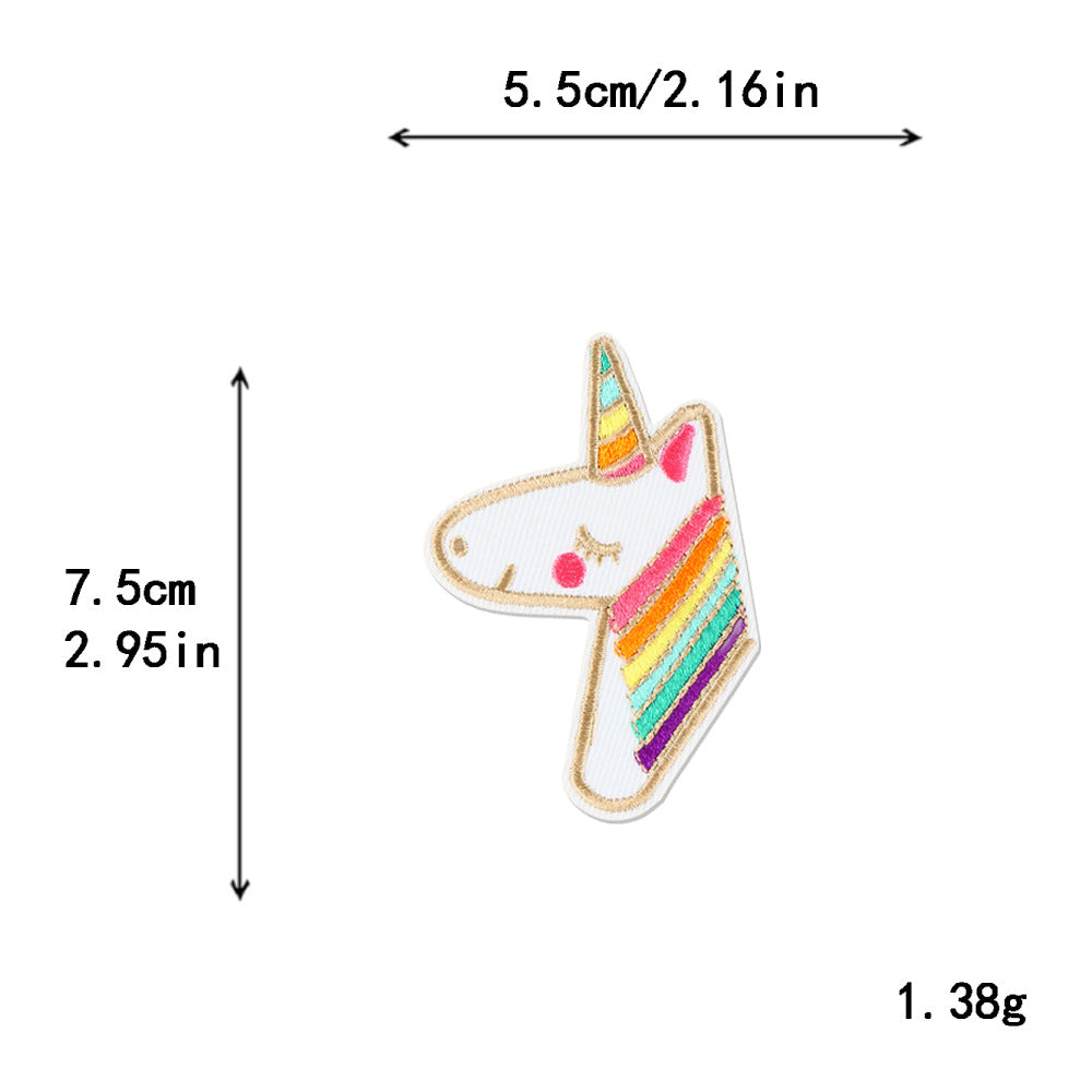 Wholesale  DIY Embroidered Unicorn Cloth Patch Hat Clothes Patch