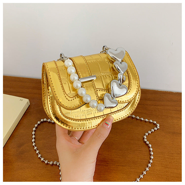 Wholesale Mini Oblique Fashion Shiny Chain Shoulder Bag