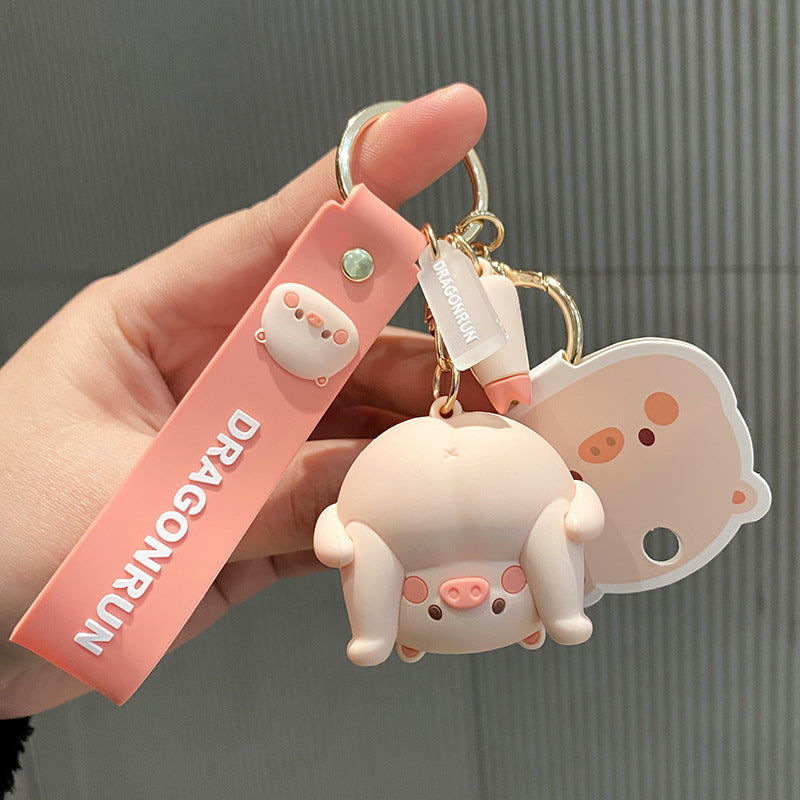 Wholesale Drip Glue Motorcycle Piggy Keychain