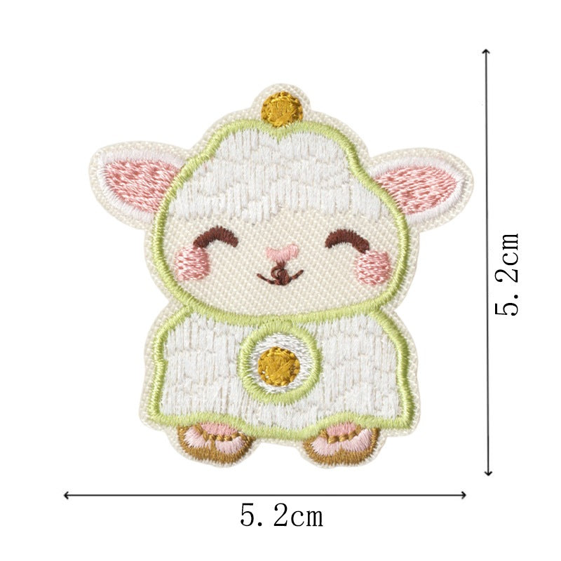 Wholesale Cartoon Lamb Embroidered Iron On Patches Set Of 9 Decorative Clothing Repair Accessory DIY Gift And Boutique Resale