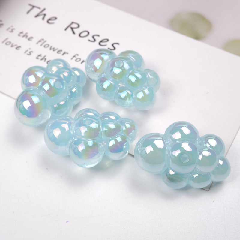 Wholesale 10pcs Transparent UV Colorful Perforated Cloud Acrylic Beads