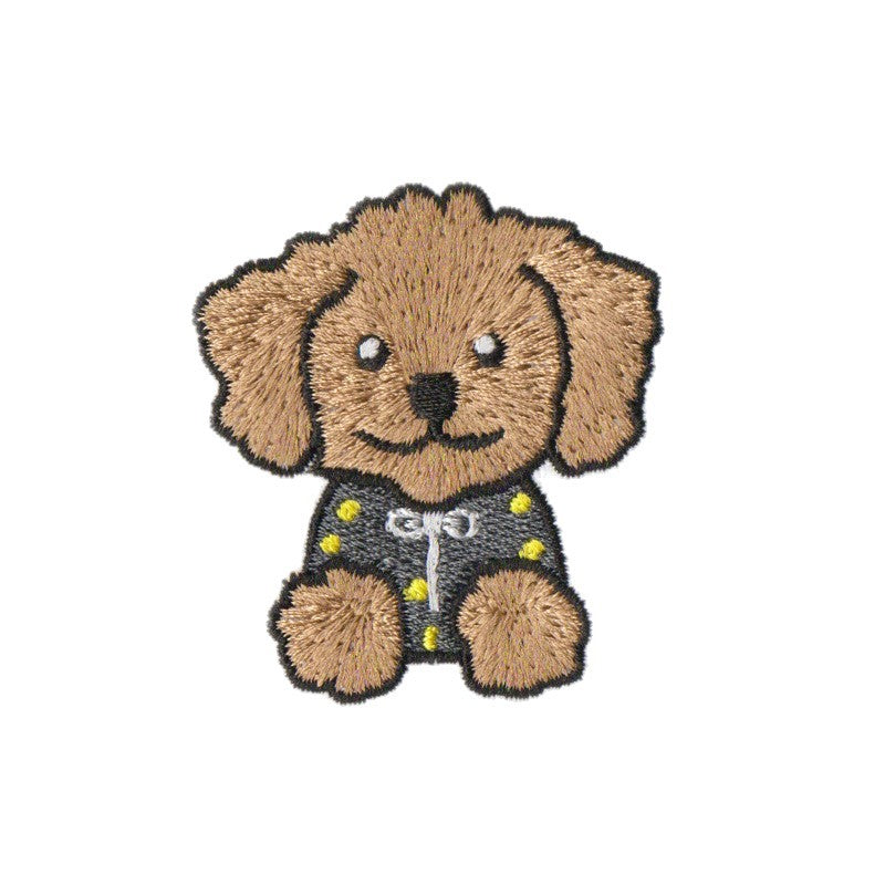 Wholesale Cartoon Puppy Embroidered Fabric Patch Cute Pet Animal Embroidery Patch