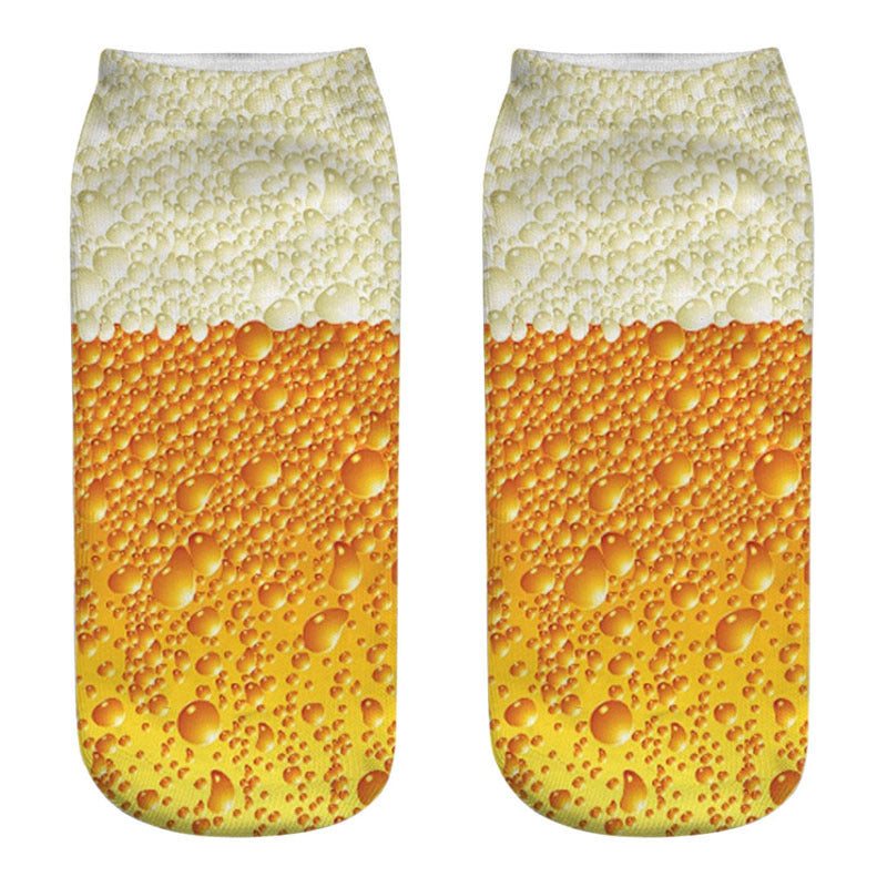 Wholesale Beer 3D Digital Printing Cartoon Sock