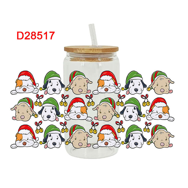 Wholesale Christmas gingerbread man  16oz Cup UV DTF Wraps