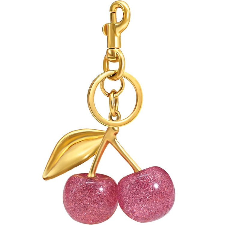 Wholesale Crystal Cherry Keychain Bag Pendant