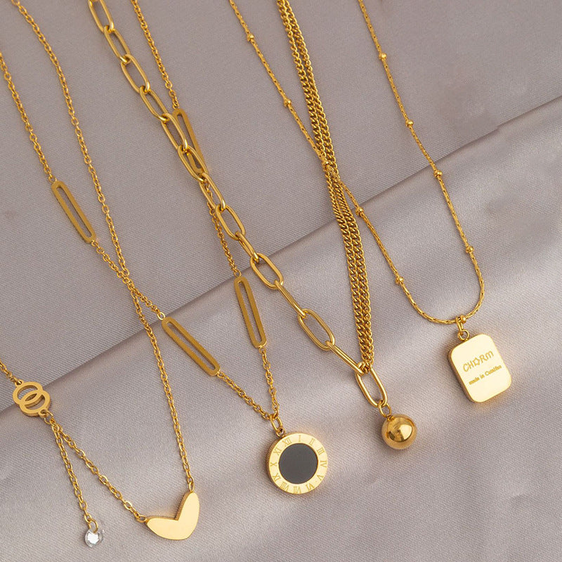 Wholesale Gold Titanium Steel Necklace for Women,  Non-Fading