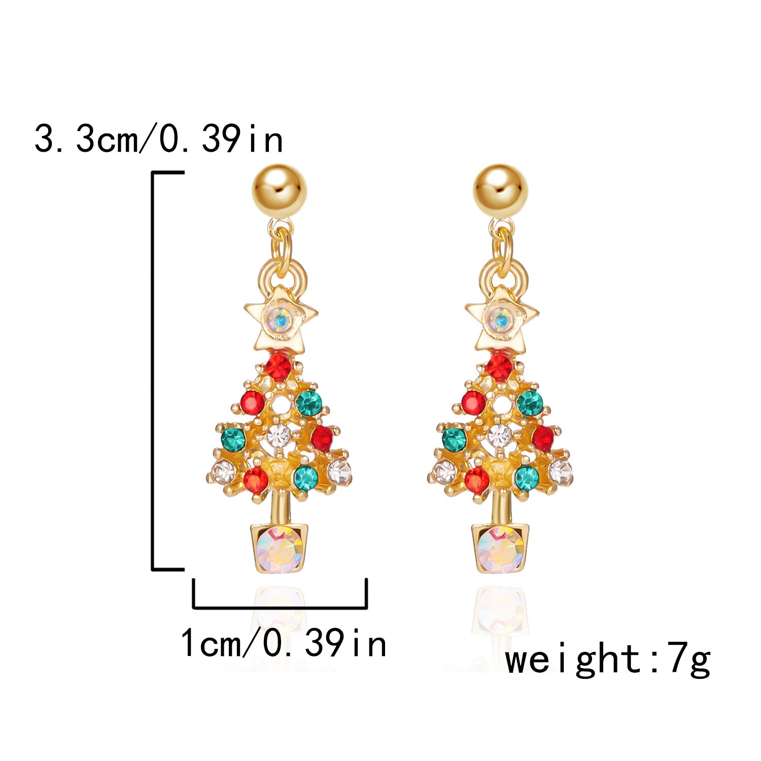Wholesale Hot New Product Diamond Studded Santa Bell Snowflake Pendant Earrings