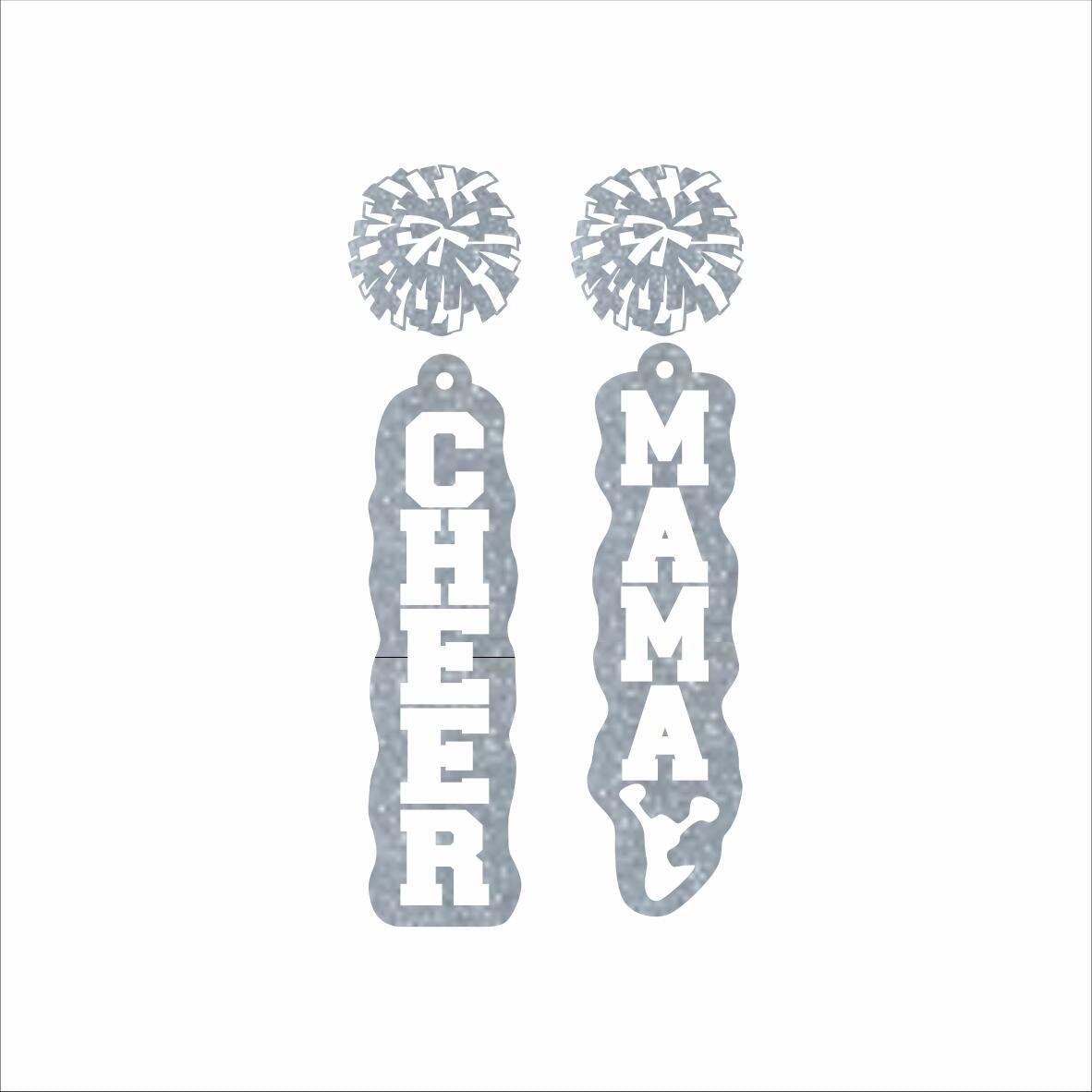 Wholesale Printed Earrings Glitter Cheer Mama Letters Holiday Gift Acrylic Earrings