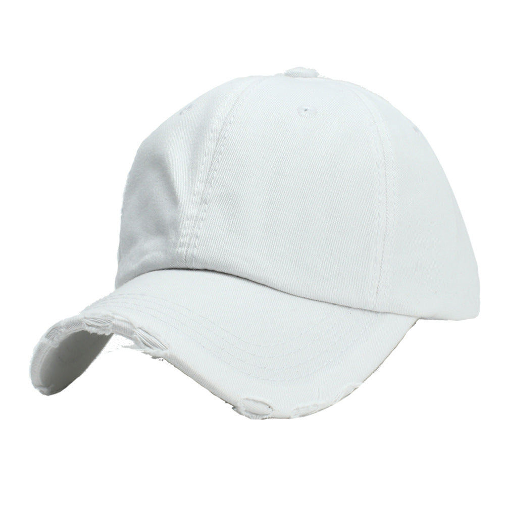 Wholesale Ripped Fashionable Washed Cotton Ripped Denim Simple Light Plate Hat