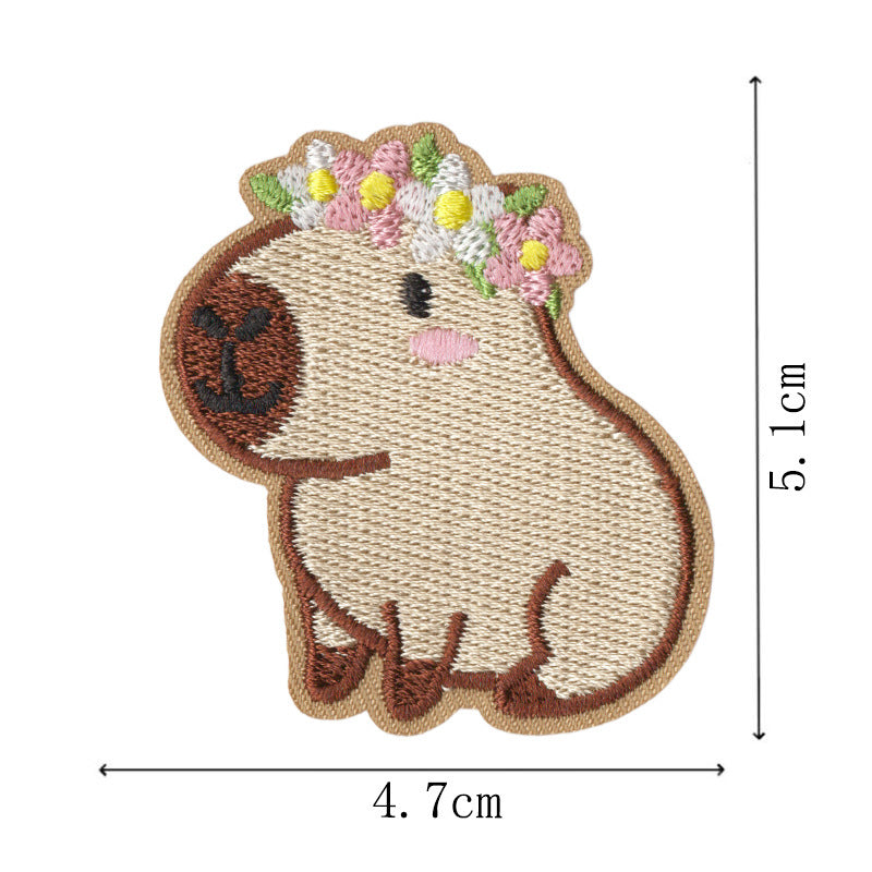 Wholesale 9 Pack Trendy Iron On Capybara Embroidery Patches For DIY Clothing Bags And Towel Decoration
