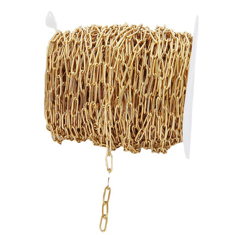 Wholesale Stainless Steel 4mm Wide Oval Embossed Chain