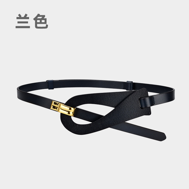 Wholesale Two-layer Cowhide Belt with No Holes for Adjustment and Outer Decoration