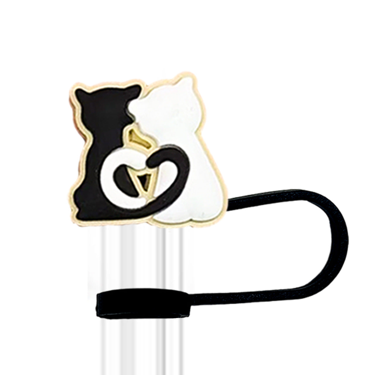Wholesale 10pcs PVC 10mm Cute Cat Animal Straw Cover Cup Decoration