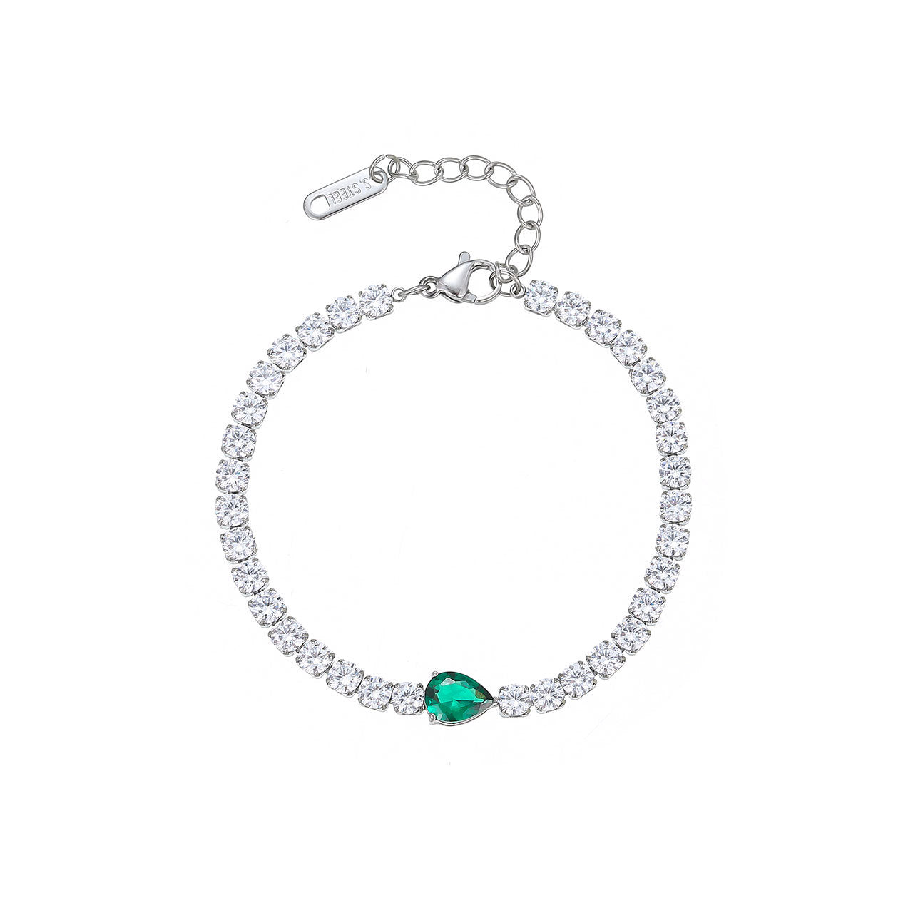 Wholesale Diamond-encrusted Geometric Titanium Steel Bracelet