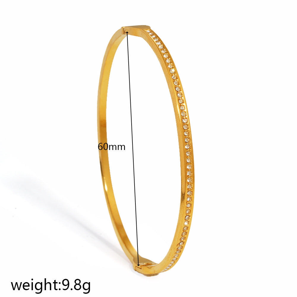 Wholesale minimalist micro-inlaid zircon stacking versatile bracelet