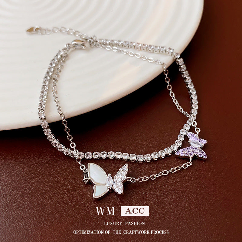 Wholesale Light Luxury Niche Exquisite High-end Pull-out Adjustable Zircon Bracelet