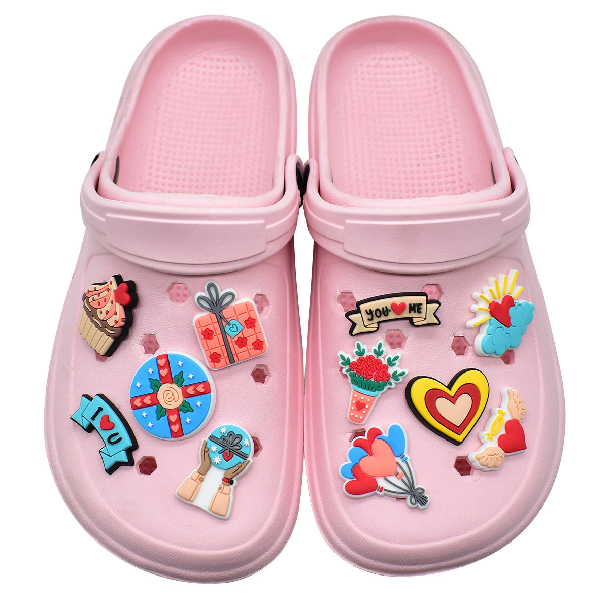 Wholesale Random 100pcs Valentine' s Day Series Blue Cartoon Croc Charms