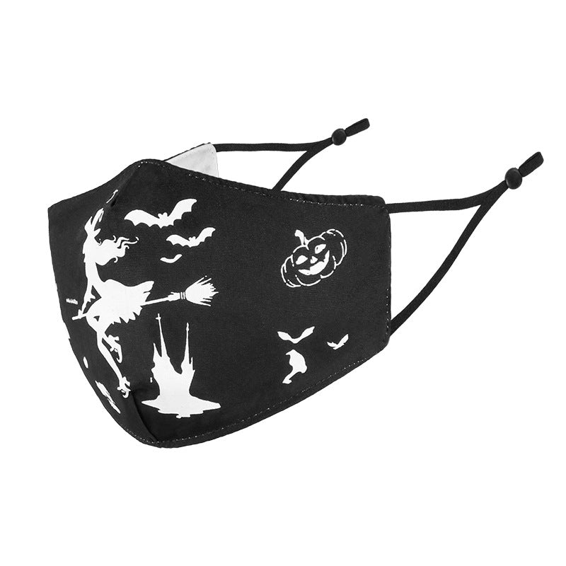 Wholesale Halloween Skull Head 3D Luminous Printed Dust Pure Cotton Mask