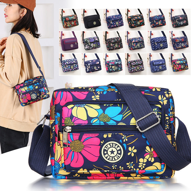 Wholesale Oxford Cloth Middle aged Flower Cloth Canvas Shoulder Bags