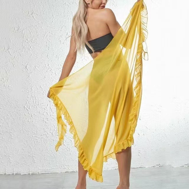 Wholesale Outdoor Sun Protection Ruffle Chiffon Skirt