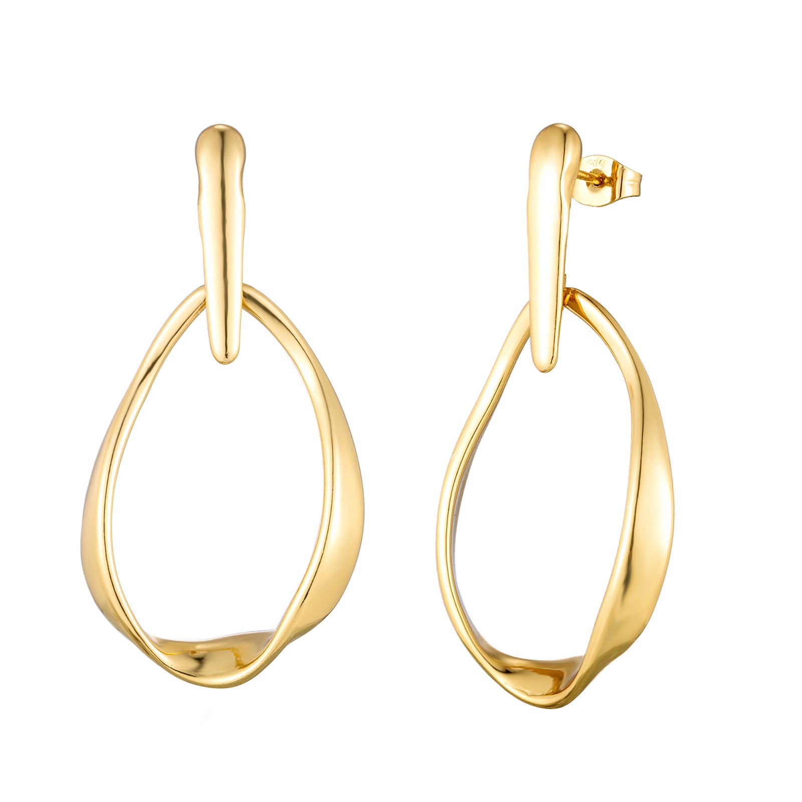 Wholesale Gold Irregular Teardrop Stainless Steel Earrings