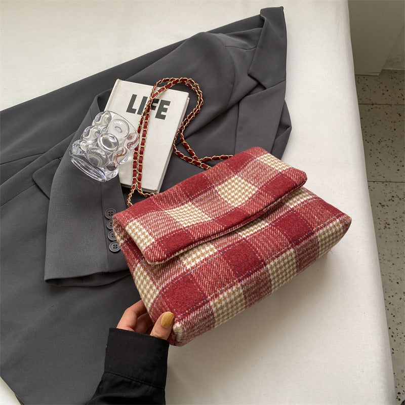 Wholesale Plaid Canvas Shoulder Bag