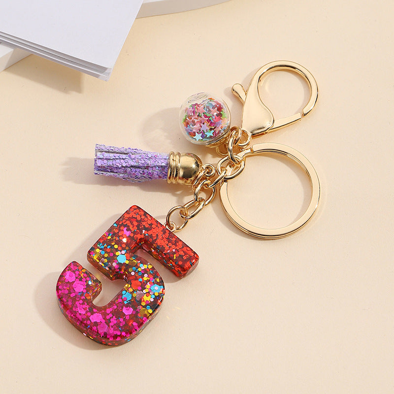 Wholesale Lucky Number Resin Keychain