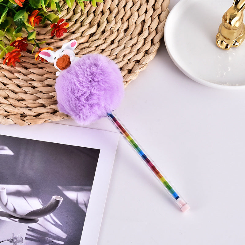 Wholesale Plush Rabbit Plastic Gel Pen