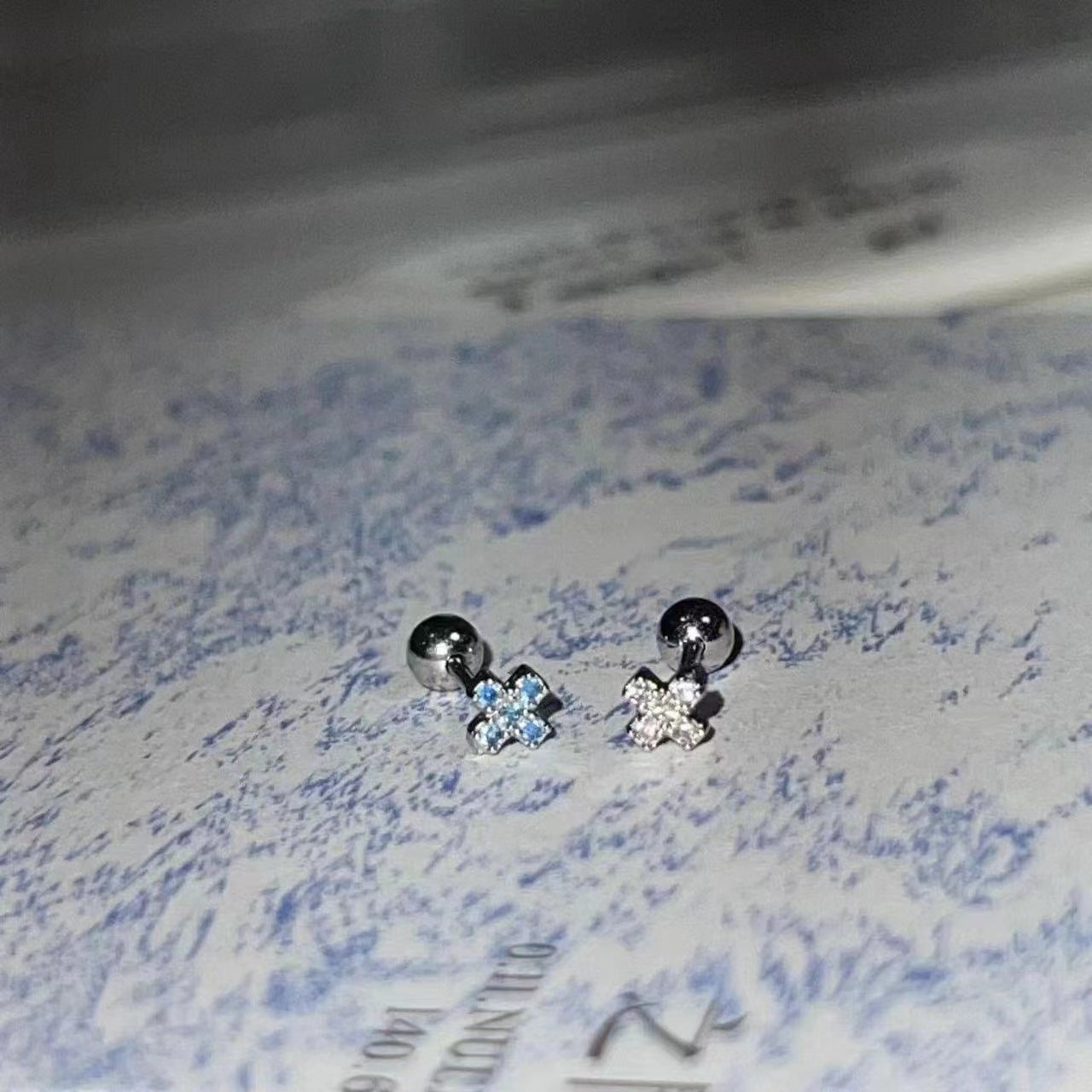 Wholesale Mini cross ear bone studs, no need to remove the ear care cochlear studs