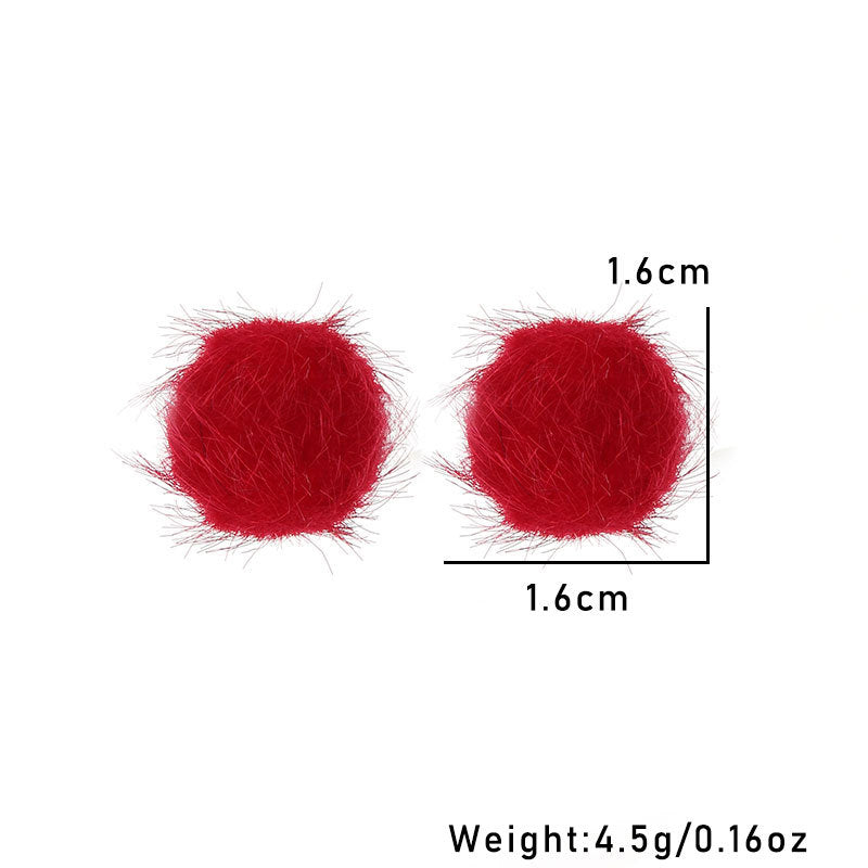 Wholesale Fur Ball Earrings