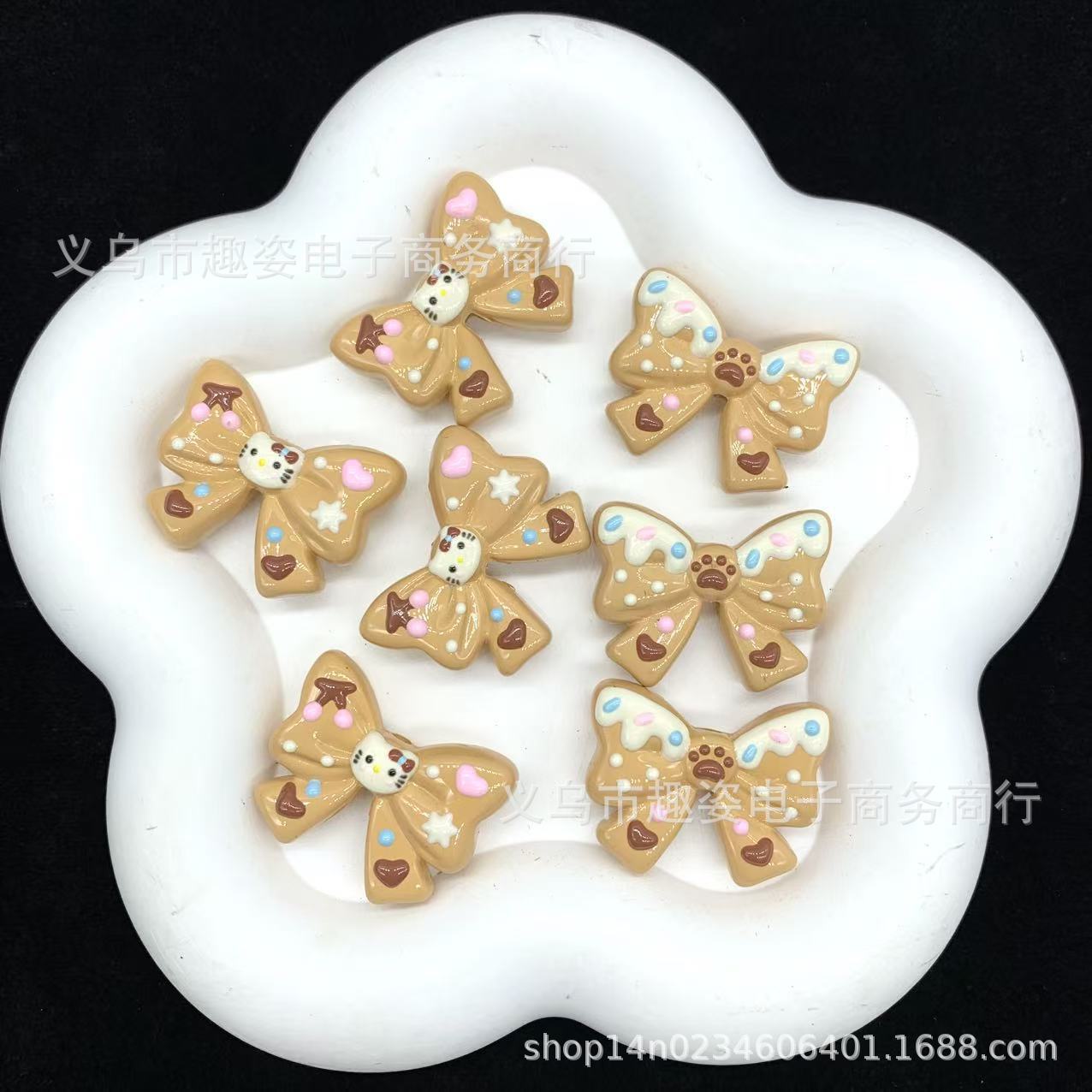 Wholesale 10pcs Colorful bow Acrylic Beads