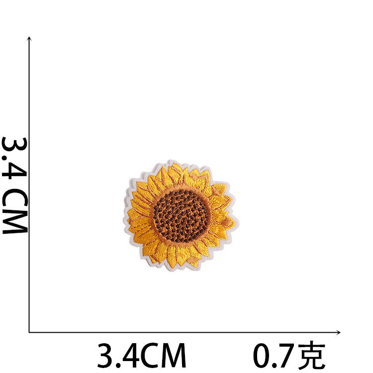 Wholesale Polyester Embroidered Sunflower Patches For Clothing DIY Fashion Accessory Trendy Resale