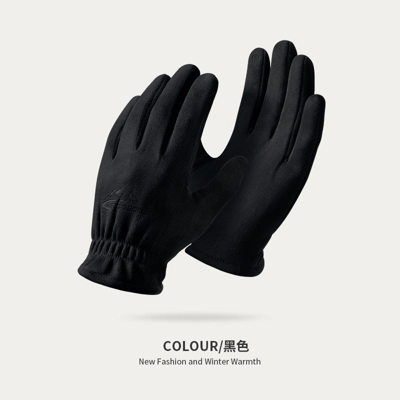 Wholesale Winter Outdoor Cycling Suede Men's Windproof and Warm Gloves