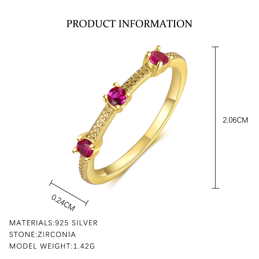 Wholesale  S925 Sterling Silver Twelve Birthstone Ring