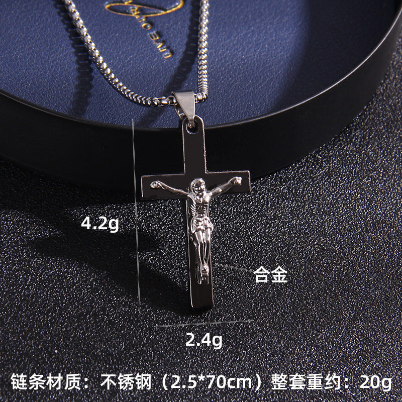 Wholesale Cross Necked Sweaters Stainless Steel Necklace