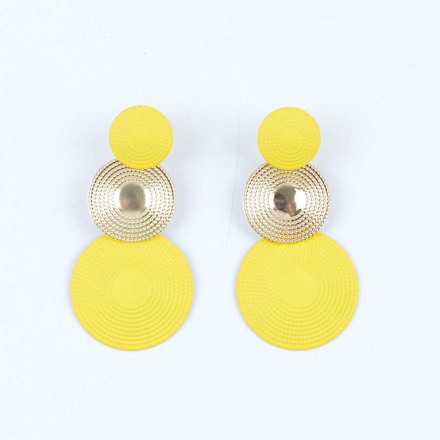Wholesale  Pure Color Three-Layer Mosquito Coil Metal Earrings