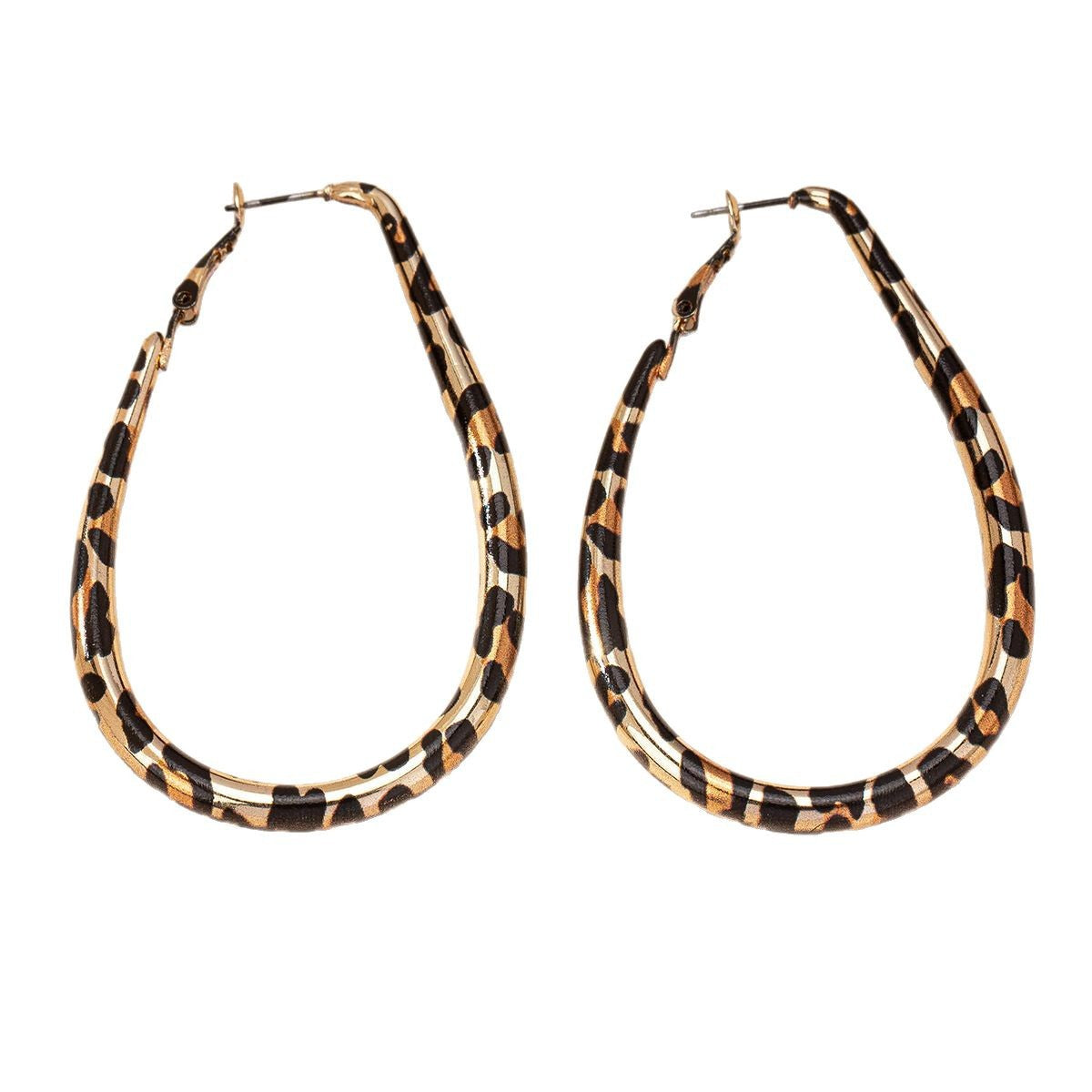 Wholesale Leopard Print Drop Earrings Chic Electroplated Alloy Jewelry Accessory For Women
