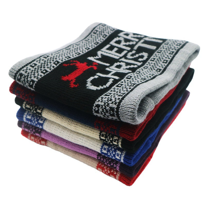 Wholesale Cotton Christmas Pom Fawn Christmas Hat Bib Set