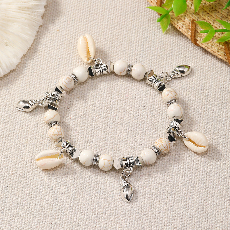 Wholesale Boho Ocean Style Colorful Shell Turquoise Bracelet