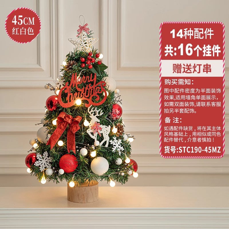 Wholesale Christmas small red desktop Christmas tree stakes ornaments DIY material package to decorate Christmas