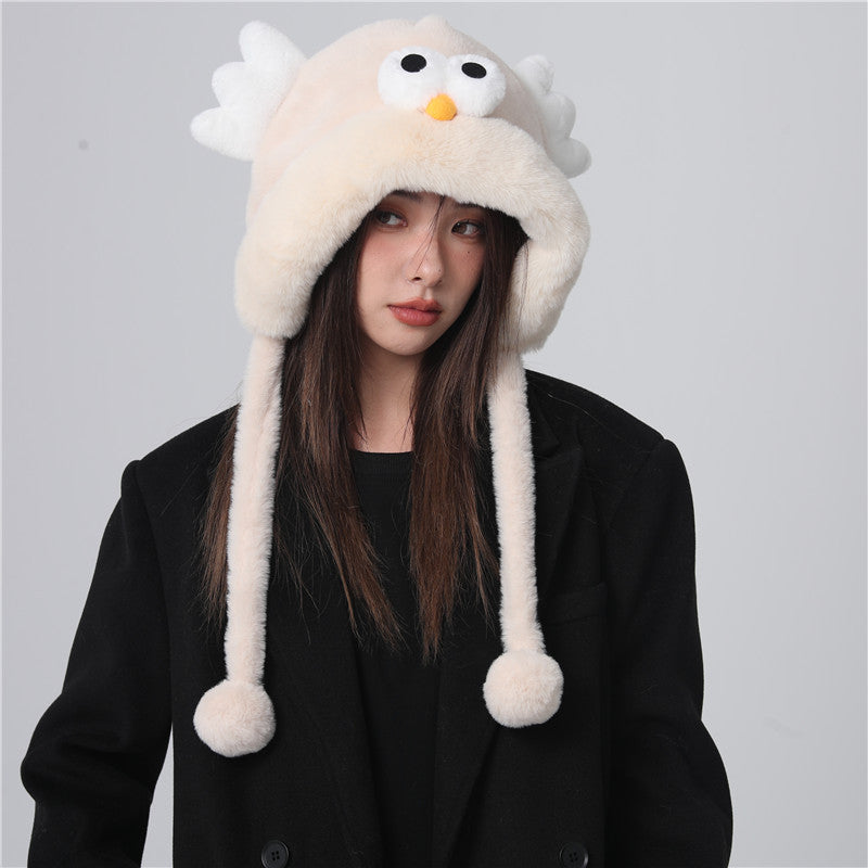 Wholesale Autumn Winter Cute Bird Eyes Plush Hat