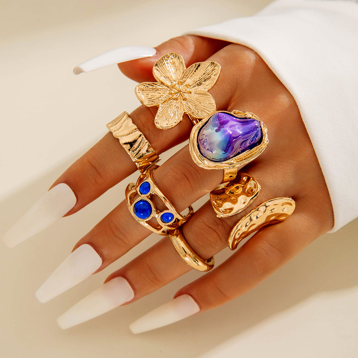 Wholesale Vintage Baroque Pearl Ring Set