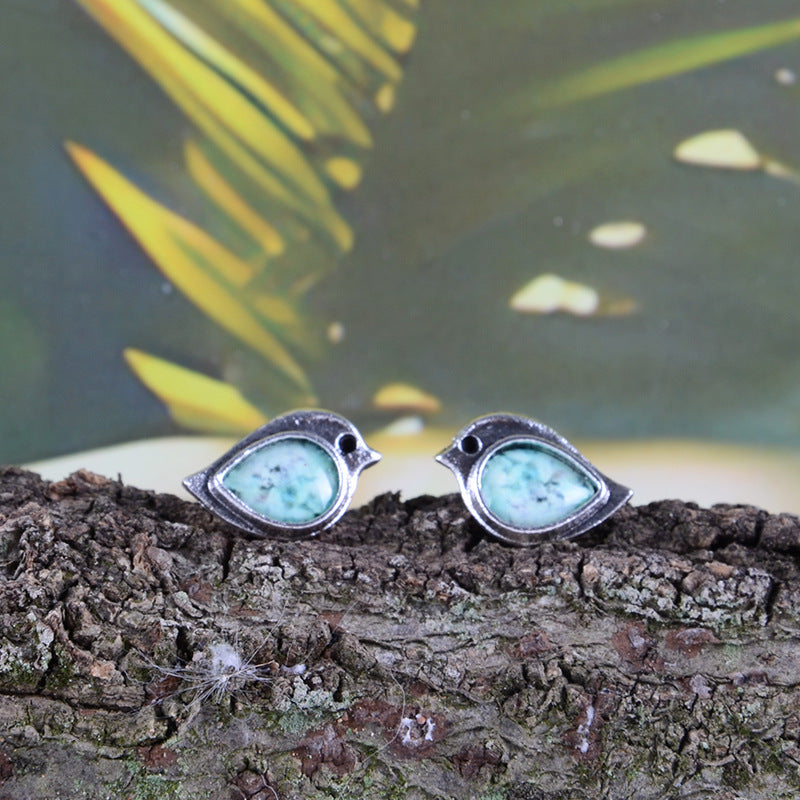 Wholesale Sky blue three sparrow necklace