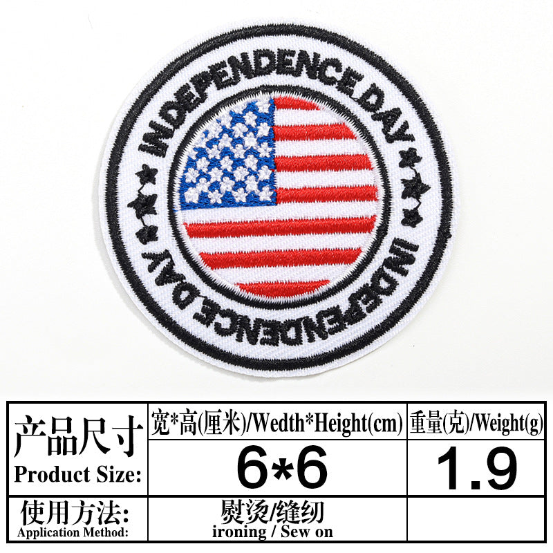 Wholesale Independence Day flag colorful and diverse embroidery DIY patches