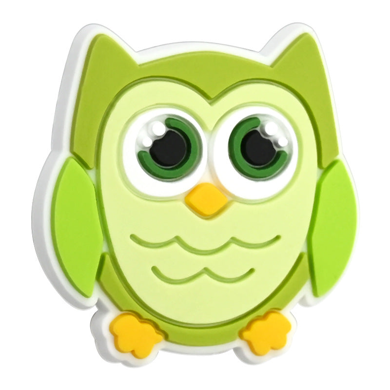 Wholesale Random 100pcs Cute Owl Ballpoint Pen Bead Decoration DIY PVC Soft Rubber Beads
